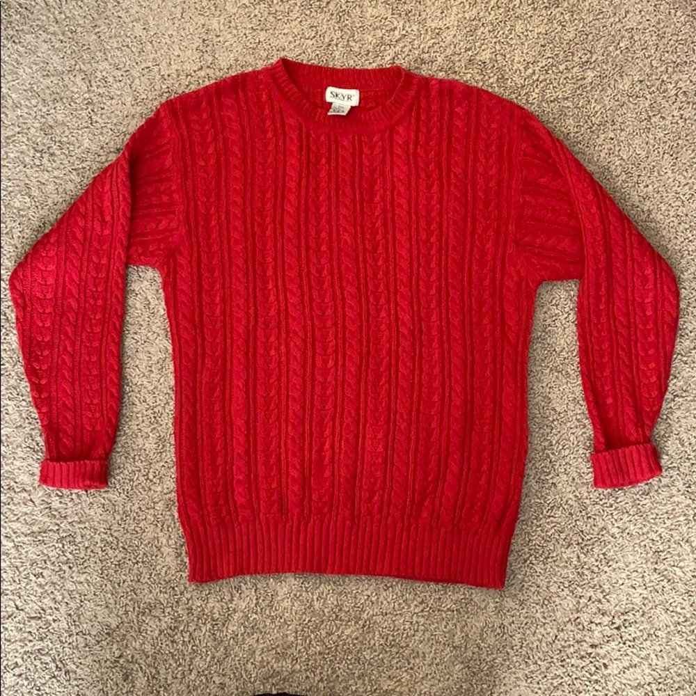 Skyr Icelandic Nordic Red Sweater Small